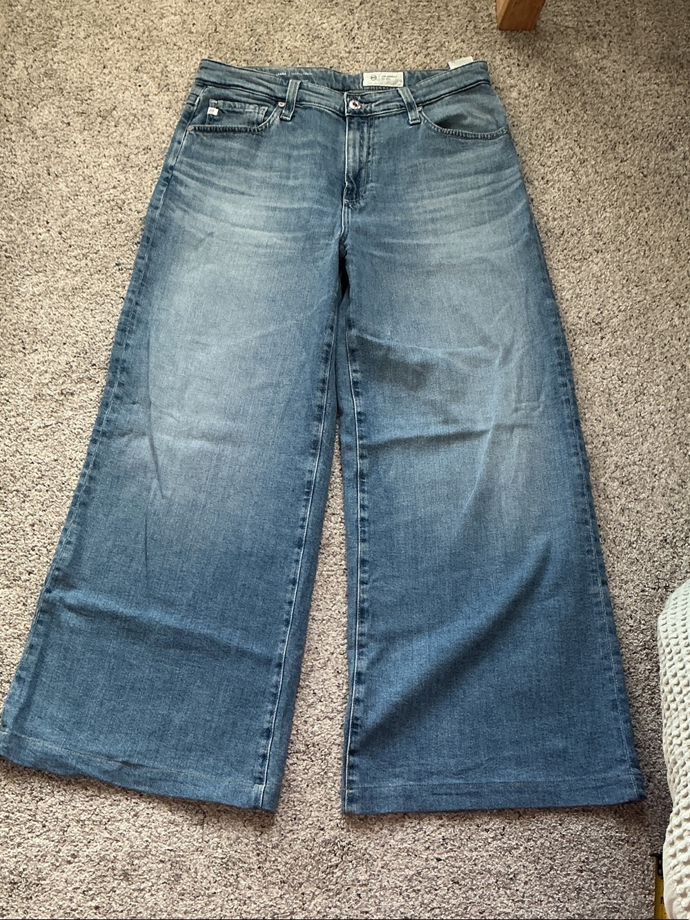 Ag Adriano Goldschmied Leana Wide-Leg Jeans ~ Dune - Picture 3 of 9